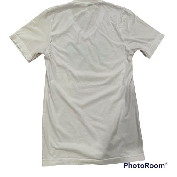 WHITE V neck short sleeved T shirt mint green heart spell out "Hope" cotton XS. - Picture 2 of 9